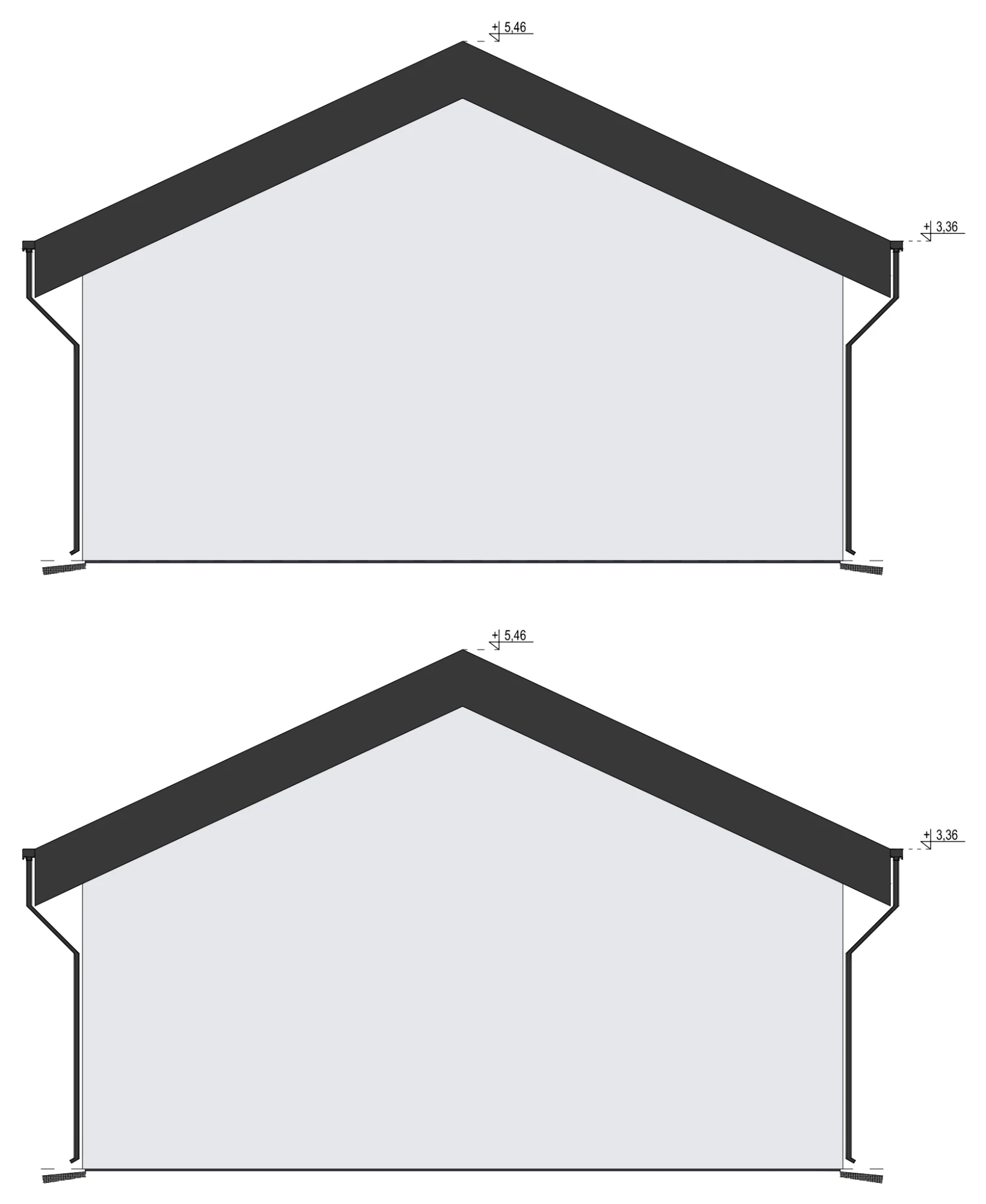 Dom 105 m² parterowy – elewacja szczytowa