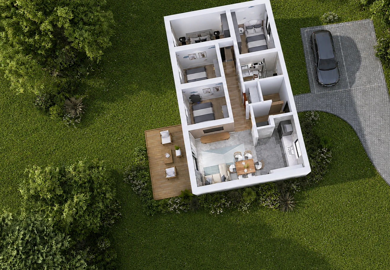 Dom 105 m² parterowy – rzut parteru