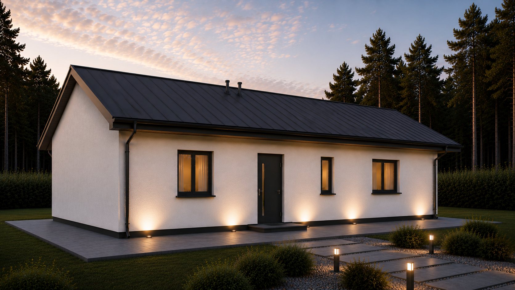 Dom 105 m² parterowy – wizualizacja 2