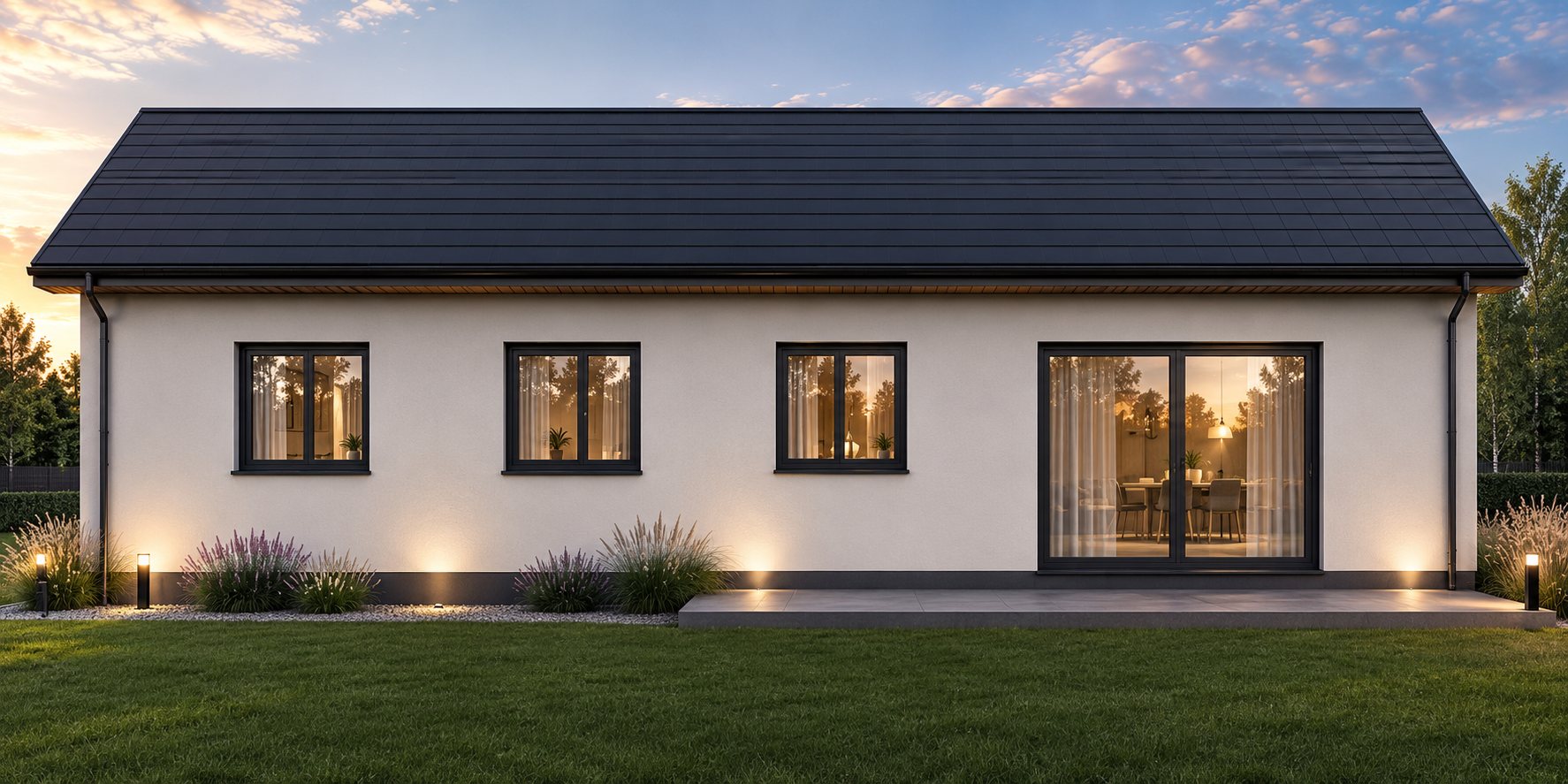Dom 105 m² parterowy – wizualizacja 5, strona ogrodowa